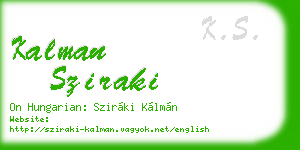 kalman sziraki business card