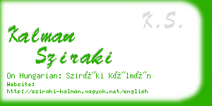 kalman sziraki business card
